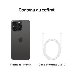 Acheter iPhone 15 Pro Max 1 To Noir paiement en plusieurs fois - Neuf - Garantie 2 ans