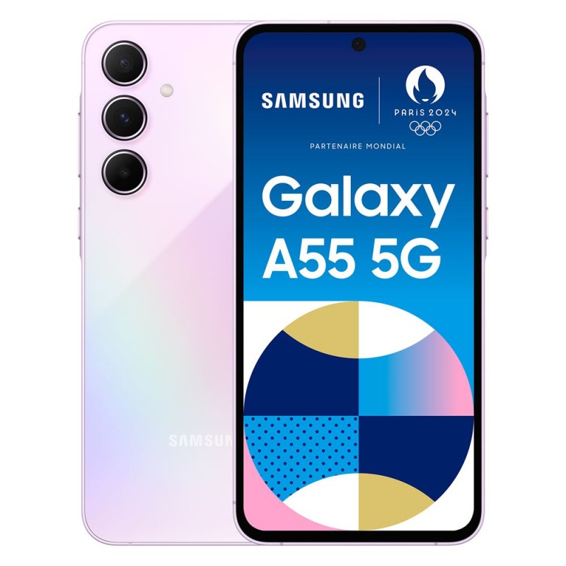 Smartphone Samsung Galaxy A55 5G 128 Go Violet en paiement plusieurs fois sur Wedealee.com