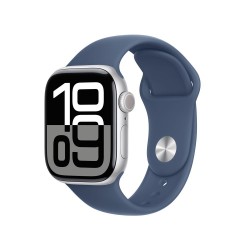 Besoin d’une nouvelle Apple Watch Series 10 GPS 42 mm - Boîtier Aluminium Argent - Bracelet Sport Denim S/M - payez la en plu...